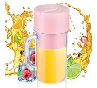Funien Blender Portatile per Frullati e Frullatore IES 340 Ml con Manico 6 S USB Type-C REABLE L BERDER per Case CUSCINE Viaggi OUTTO Sports (Rosa)