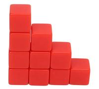 Funien Dadi Vuoti Scrivi Su Dadi Riscrivibili Scrivibili 30 Pezzi 16mm 6 Lati in Plastica Impermeabile Formato Tascabile con Lati Vuoti per Giochi di Educazione (Rosso)