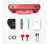 Funien Doppio Pickup per Chitarra, Pickup per Buca Armonica, Preamplificatore a Doppio Canale X0, Magnetico, Microfono a Condensatore, Ricaricabile Tramite USB, Co (Rosso)