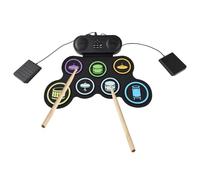 Funien Electronic Drum Set con Altoparlante Bt Hand Roll Drum Set 7 Pad Supportano Vari Ingressi 7 Stili di Tamburi 6 Ritmi 10 Canzoni Demo Silicone Practice Pad Kit con Tamburo
