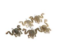 Funien Esca Esca Topwater per Nuoto in Gomma Artificiale Morbida 5 Pezzi 4 Cm Realistico Occhi 3D Gancio in Acciaio Inossidabile per la Pesca (Marrone)