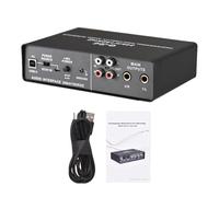 Funien Interfaccia Audio USB per la Registrazione Scheda Audio Professionale con Alimentazione Phantom a 48 V Loopback Scheda Audio Esterna USB Plug And Play Monitoraggio a latenza Zero per concerti