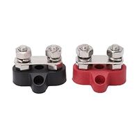 Funien Kit Set Connettori Terminale Batteria M8 Positivo Negativo DC 12V 24V, per Barca Auto, con Base in Plastica, Perno in Acciaio Inossidabile, Rondella Ottone, per Solare,