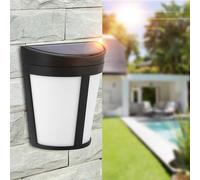 Funien Lampada da Giardino Solare Lampada da Parete con Sensore Automatico di Controllo della Luce Opaca Brillante per Giardino Esterno Recinzione Paesaggistica Cortile 6LED Pannello in Silicio