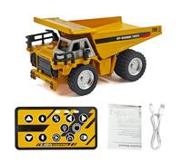 Funien Mini Camion da Cantiere Telecomandato 2.4G con Luci e Suoni, Demo Automatica, Crociera Automatica per Uso Interno Ed Esterno