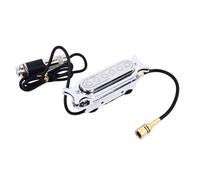 Funien Pickup per Chitarra Audio Ad Alta fedeltà, Chitarra Versatile, Acciaio, Ferro e Rame per Ukulele, Chitarra e Altro Ancora, un Buco del Suono Montato, una Durata di Servizio (Argento)