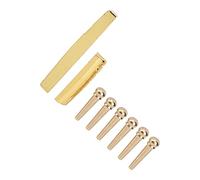 Funien Pioli per Chitarra in Ottone, Set di Sella di Noci, Perno del Ponte GL27 Strumento di Fissaggio del Pulsante Ballata, | Bellissimi Accessori per Corde Acustiche a Lucentezza