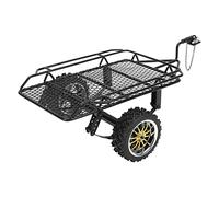Funien Rimorchio per Piccolo Rimorchio RC per Auto Tramoggia Benne RC in Metallo Facile Caricamento Abbastanza Spazio di Archiviazione Assorbimento (Nera)