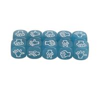 Funien Set di Dadi per Indovinare le di Carta con Forbici da Sasso Luminose, Resistenti e Leggeri, per Giochi da Tavolo, Giochi Educativi, 10 Dadi in Plastica Matematica, Regalo Natale (Blu)