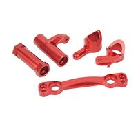 Funien Set di Sterzo RC Parti Durevoli Ad Alta Resistenza per Auto 1/7 1/8 RC Accessori in Lega di Alluminio 5 (Rossa)