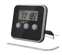 Funien Termometro per Barbecue, Termometro Digitale per Carne con Temperatura Preimpostata, Avviso Timer, Alta Precisione Griglia, Forno, Affumicatore, Barbecue, Sonda Imperme