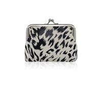 FuninCrea 2 portamonete in peluche, piccoli portamonete portatili con motivo leopardato, per donne e ragazze, portamonete con chiusura a bacio, per conservare monete, chiavi, contanti, Beige