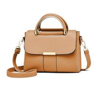 FuninCrea Borsa a Tracolla Donna, Ecopelle Borse da Donna con Manico Superiore Borsa Donne Moda Crossbody Bag Donne Elegante Borsetta con Cinturino Rimovibile per il Lavoro Casual, Marrone