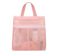 FuninCrea Borsa da spiaggia da donna, pieghevole e portatile, con tasca con cerniera, ad asciugatura rapida, piccola per palestra, dormitorio, viaggi, campeggio, Stile 1-rosa, s