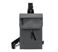 FuninCrea Borsello Uomo Tracolla Flap Antifurto Sling Bag Uomo con 4 Tasche con Cerniera, Pelle Sintetica Impermeabile di Piccole Dimensioni Messenger Bag Borse a Spalla con Cinghia Regolabile, Grigio
