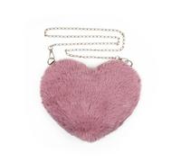 FuninCrea Peluche Borsa Tracolla Donna con Tracolla a Catena Rimovibile di 100 cm, Crossbody Bag Donna A forma di Cuore Borsa Marsupio Donne con Cerniera per il Viaggio Uso Quotidiano (Rosa)