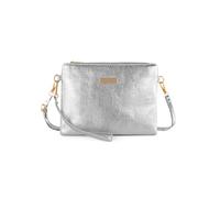 FuninCrea Piccola borsa a tracolla da donna con tracolla e cinturino da polso rimovibile, leggera borsa da sera da donna, borsa a tracolla da donna, per occasioni informali e formali, argento, S