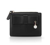 FuninCrea Portafoglio Donna Ecopelle Portafoglio Piccolo Donna con 5 Slot per Carte di Credito e Finestra per Documenti d'Identità, Porta Carte di Credito Alla Moda Portafoglio Slim (Nero)