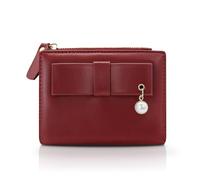 FuninCrea Portafoglio Donna Ecopelle Portafoglio Piccolo Donna con 5 Slot per Carte di Credito e Finestra per Documenti d'Identità, Porta Carte di Credito Alla Moda Portafoglio Slim (Rosso)