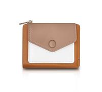 FuninCrea Portafoglio Donna Piccolo con Tasca per Monete con Cerniera e Finestra per Documenti d'Identità, Portamonete Donna Ecopelle Portafoglio Slim Bifold Borsellino Donne per le donne, Marrone