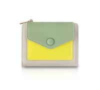 FuninCrea Portafoglio Donna Piccolo con Tasca per Monete con Cerniera e Finestra per Documenti d'Identità, Portamonete Donna Ecopelle Portafoglio Slim Bifold Borsellino Donne per le donne, Verde