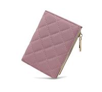 FuninCrea Portafoglio Donna Piccolo Ecopelle Porta Carte di Credito Donna con 5 Scomparti per Carte e Tasca per Monete con Cerniera, Portamonete Donne Bifold Portafoglio Slim con Finestra ID, Rosa