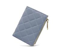FuninCrea Portafoglio Donna Piccolo Ecopelle Porta Carte di Credito Donna con 5 Scomparti per Carte e Tasca per Monete con Cerniera, Portamonete Donne Bifold Portafoglio Slim con Finestra ID, Blu