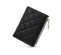 FuninCrea Portafoglio Donna Piccolo Ecopelle Porta Carte di Credito Donna con 5 Scomparti per Carte e Tasca per Monete con Cerniera, Portamonete Donne Bifold Portafoglio Slim con Finestra ID, Nero