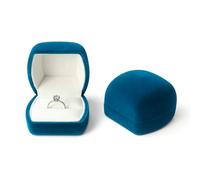 FuninCrea Velluto Singolo Scatola Anello Elegant Porta Anelli Gioielli Scatola Regalo per Orecchini, Piccoli Porta Fedi portagioie Gioie per Proposta di Matrimonio Cerimonia di Fidanzamento, Blu