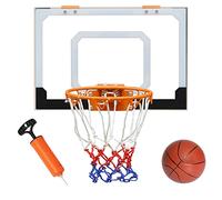 FUNJEPE Basketball Hoop a parete, 18 "x 12" sfondo trasparente infrangibile, rete per tutte le intemperie, porta a parete Indoor Outdoor Basketball Game (Includere 1 palle e pompa dell'aria)