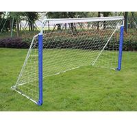 FUNJEPE Porta da calcio/calcio portatile da 2,4 m, in acciaio, per allenamento all'aperto, giardino, con rete da calcio antimuffa e borsa per il trasporto, 240 cm