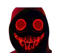 Funjoyz Huggy Maschera di Halloween Wuggy, Maschera horror a LED, 4 effetti di luce, Maschera di Halloween universale, Adatta per Halloween, Cosplay,Carnevale, Festa dei bambini, Mascherata,Party