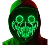 Funjoyz Huggy Maschera di Halloween Wuggy, Maschera horror a LED, 5 effetti di luce, Maschera di Halloween universale, Adatta per Halloween, Cosplay,Carnevale, Festa dei bambini, Mascherata,Party