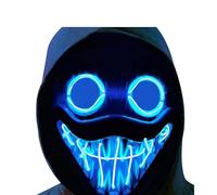 Funjoyz Huggy Maschera di Halloween Wuggy, Maschera horror a LED, 6 effetti di luce, Maschera di Halloween universale, Adatta per Halloween, Cosplay,Carnevale, Festa dei bambini, Mascherata,Party