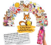 Funkelfuchs Set di adesivi per bambine, lavabili in lavastoviglie, lettere personalizzate, etichette adesive per bambini, nomi personalizzabili, adesivi per nome, nomi e nomi