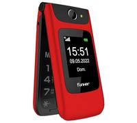 Funker C200 Comfort 4G - Telefono cellulare 4G Volte di coperchio per anziani, pulsanti e tasti grandi, facile da usare, pulsante SOS, USB-C, 3 memorie dirette, batteria 1000 mAh (rosso)
