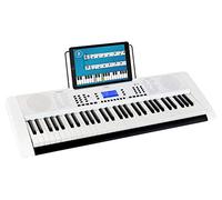 Funkey 61 Edition Pro Keyboard (300 suoni, 300 ritmi, 10 demo song, display LCD con visualizzazione dettagliata, porta MP3/USB, alimentatore, leggio) bianco