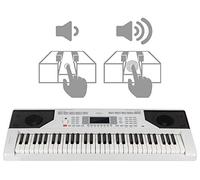 Tastiera Pianoforte Musicale 61 Tasti Tocca Risposta 300 Ritmi USB MIDI Bianco