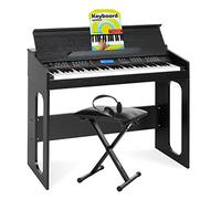 FunKey DP-61 III Keyboard in Design Digitalpiano - 61 Tasti Keyboard - 300 Suoni diversi - 300 Ritmi - Accompagnamento automatico - Set incl. panca per keyboard, cuffie e scuola - Nero