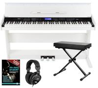 FunKey DP-88 II Pianoforte digitale bianco, set con panchetta, cuffie e guida (tedesco)