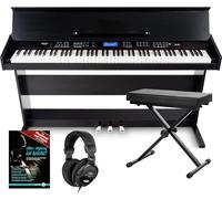 FunKey DP-88 II Pianoforte digitale nero, set con panchetta, cuffie e guida (tedesco)