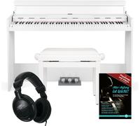FunKey Pianoforte Digitale 88 Tasti Dinamici Tastiera USB Pedal Bianco Panca Set