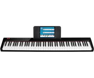 FunKey SP-588 Easy-Piano - Keyboard con 88 tasti in dimensione standard - Velocity-sensitive - Batteria integrata da 2200 mAh - USB, MIDI & Bluetooth - Include borsa e pedale sustain - Nero