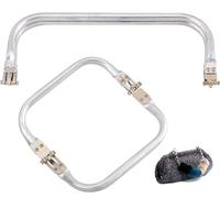 Funklu 2 PCS Borsa a Forma di U Manico Interno Bacio Chiusura a Chiusura Telaio Borsa in Alluminio Manico Borsa Cornice per Borsa Frizione Artigianato Progetti Fai da Te(16 * 9CM,24 * 9CM)