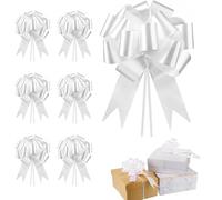 Funklu 60 Coccarde Bianche Matrimonio Auto Fiocchi Decorazioni Nozze Nastro Addobbi Macchine Casa Giardino (60 Bianche)