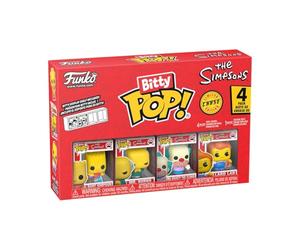 Funko Bitty POP! 4 Pack: The Simpsons - Bart & More (1 in 6 Chase Chance) | Gadget Ufficiale Cartoon/Animation - Mini Personaggi da 2,5 cm con Espositore - Decorazione Torta e Regalino per Feste