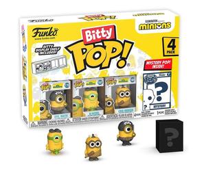 Funko Bitty Pop Con Mistery Pop Minions 4 Pz Vinile (170, 167, 169, Mystery)