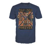 Funko Boxed Tees: Black Pander, Wakanda Forever, Group, Black Panther, Wakanda Forever, T-Shirt, Maglietta, Vestiti, Idea Maniche Corte per gli Adulti Uomini e Donne