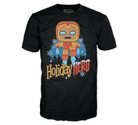 Funko Boxed Tee: Arvel Holiday - GB Iron Manan - Medium - Marvel Comics - Fumetti Marvel - T-Shirt, Maglietta Vestiti a Maniche Corte - Idea Regalo per gli Adulti Uomini e Donne - Movies Fans