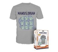 Funko Boxed Tee: Mandalorian - Grogu (The Child, Baby Yoda) On Ship - Medium - Star Wars: The Mandalorian S9 - T-Shirt, Maglietta - Vestiti - Idea Maniche Corte per gli Adulti Uomini